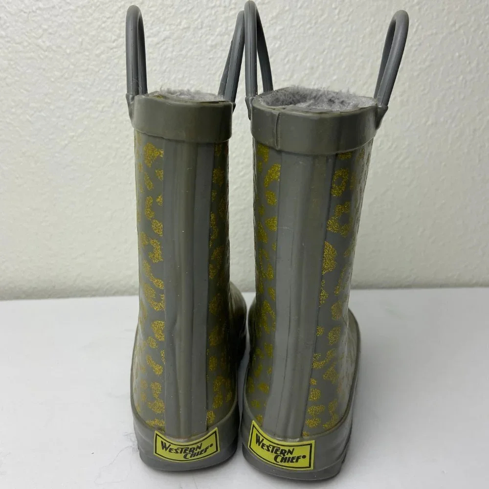 Western Chief Glitter Toddler Girls' Waterproof Rain Snow Boots size 9/10